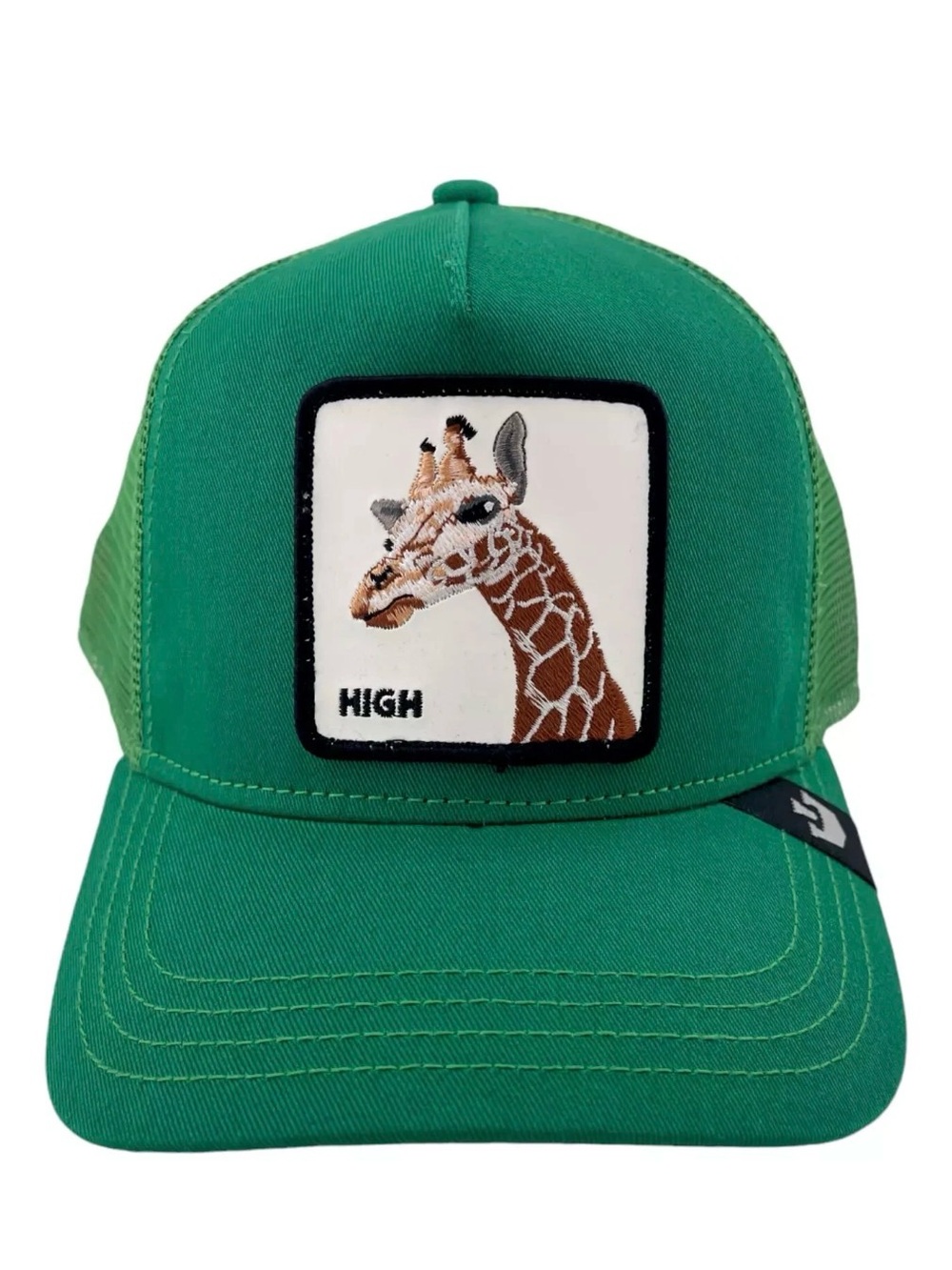 New Goorin Bros High Giraffe Green Embroidered Snap Back Baseball Trucker Hat